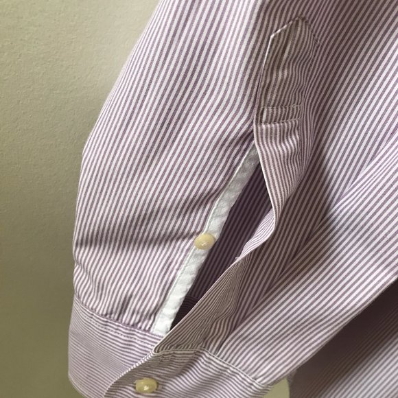 J Crew White and mauve pinstripe shirt. - Picture 7 of 9